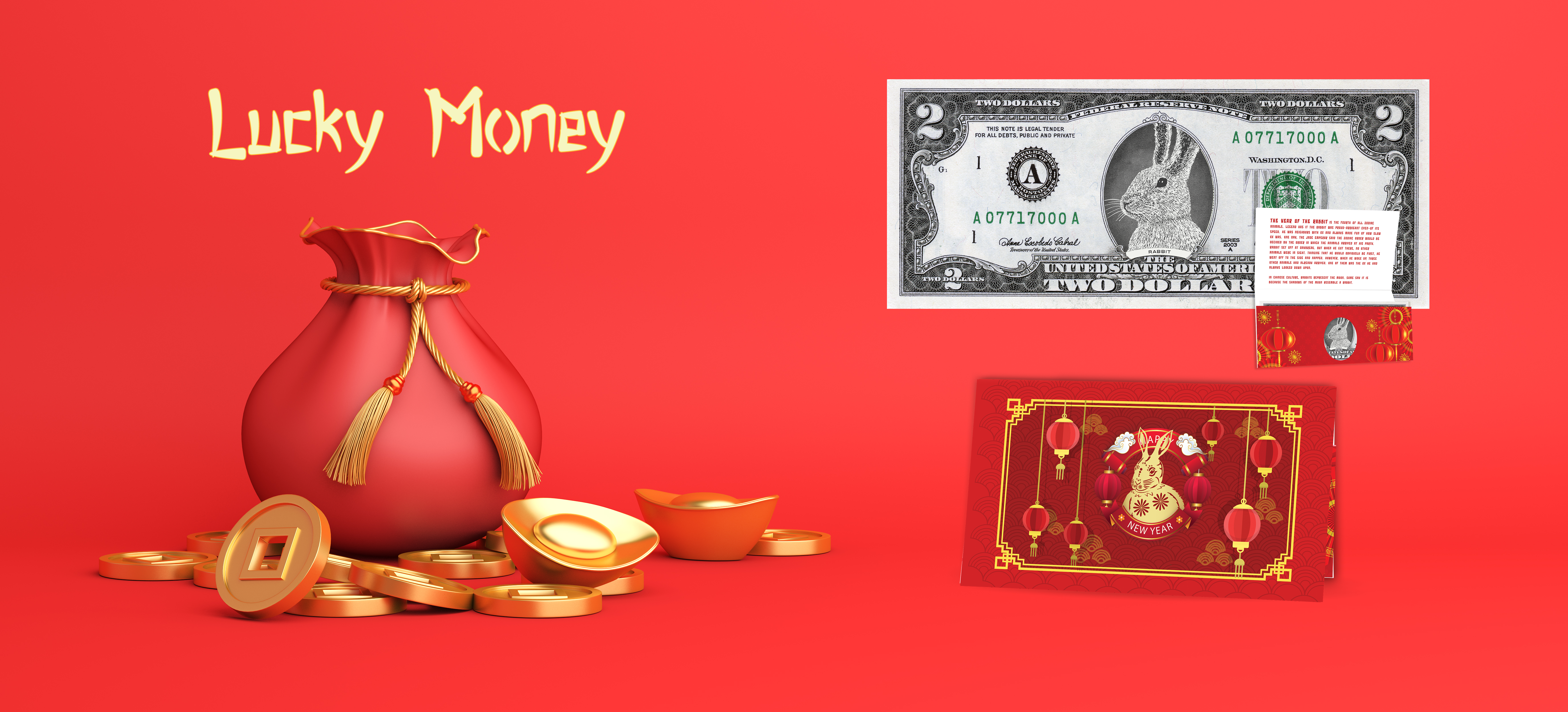 lunar new year gift money box with flowers