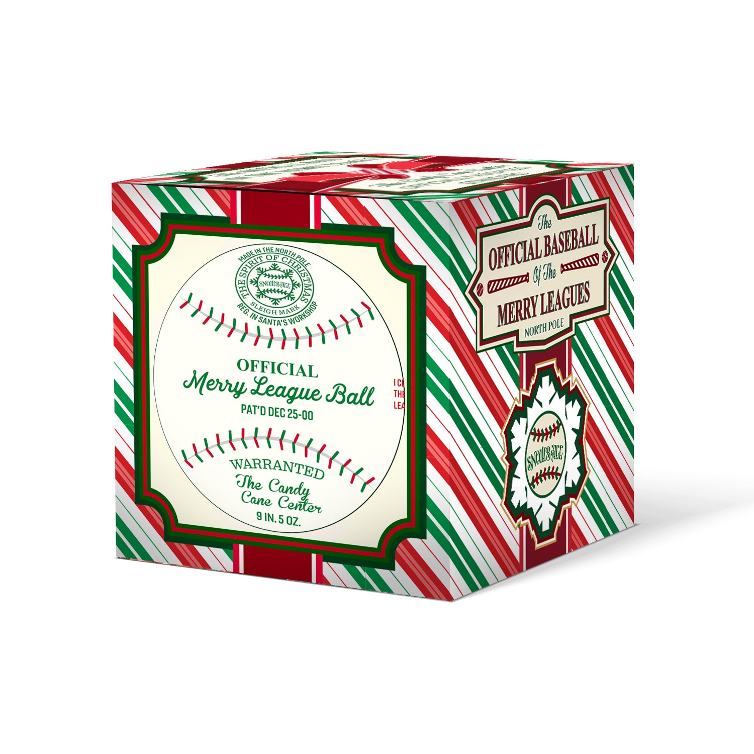 Merry League Christmas Baseball Gift. The Official Baseball of Christmas. Stocking Stuffer. Christmas Collectible Baseball