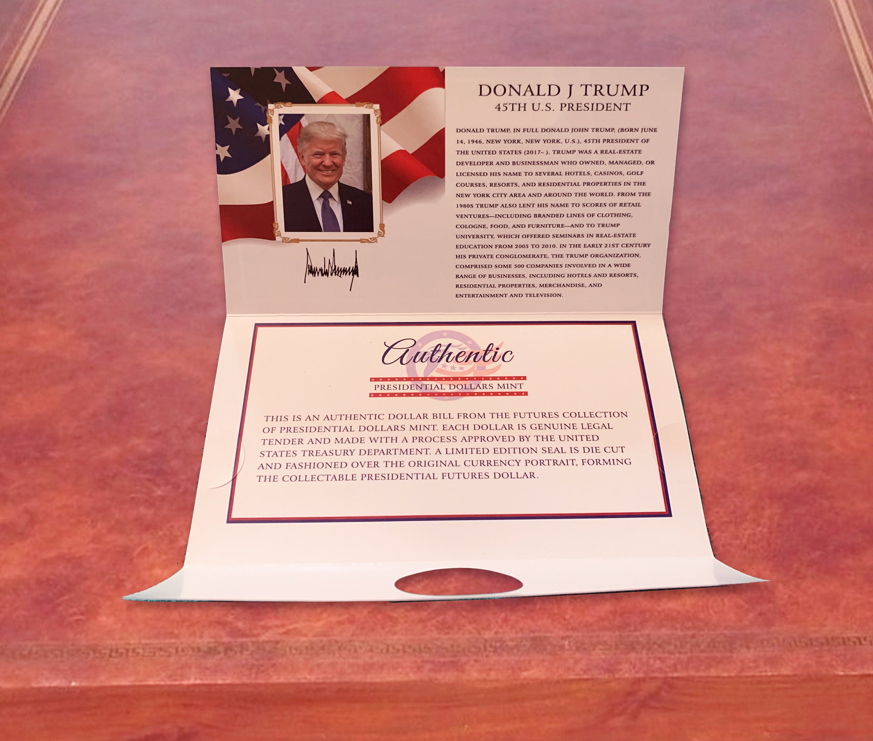 Donald Trump Mugshot Official $2 Dollar Bill w/ Presidential Currency Card. Presidential Futures Collection - REAL USD!