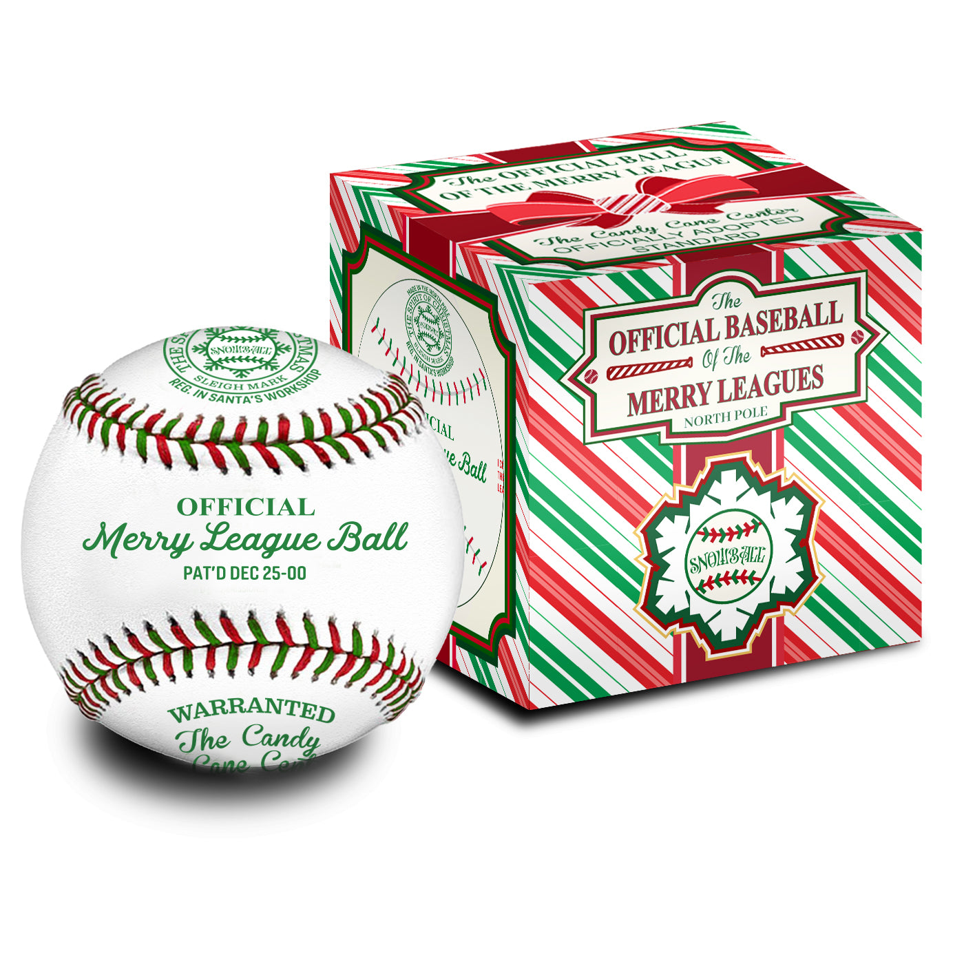 Merry League Christmas Baseball Gift. Vintage Edition. The Official Baseball of Christmas. Stocking Stuffer. Christmas Collectible Baseball