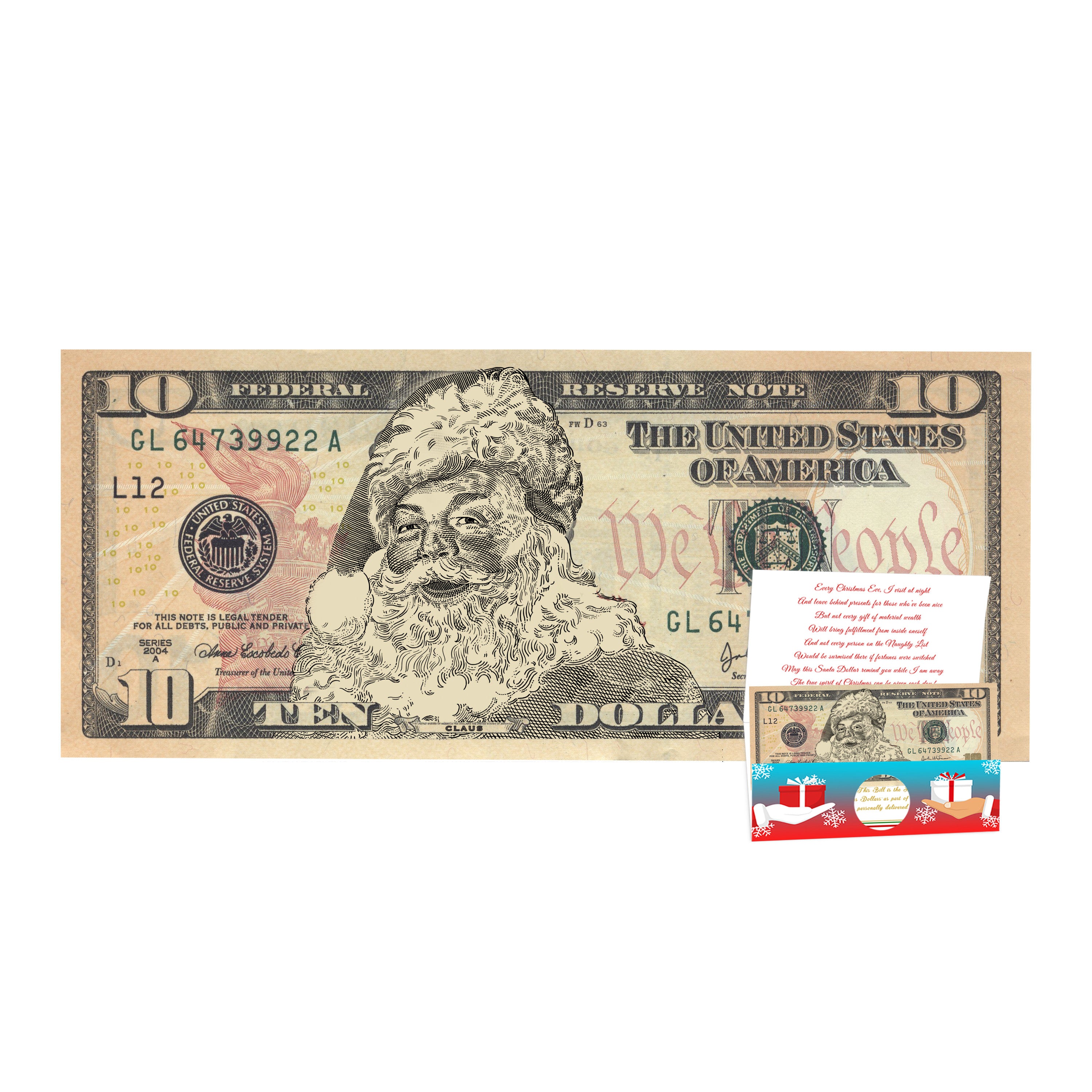 Santa Claus #1 Christmas Dollar Bill - REAL Money! Stocking Stuffer!