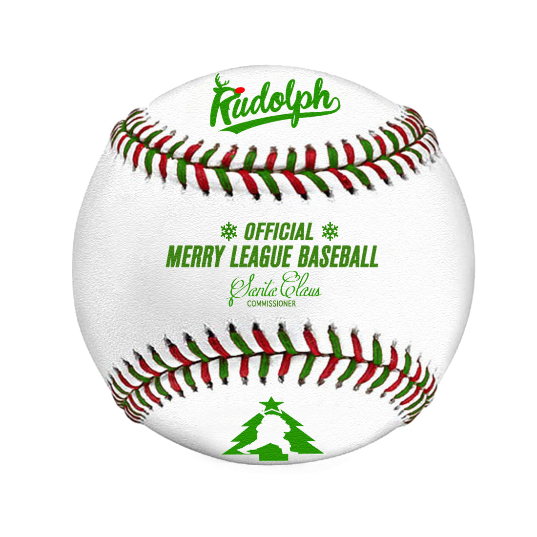 Merry League Christmas Baseball Gift. The Official Baseball of Christmas. Stocking Stuffer. Christmas Collectible Baseball