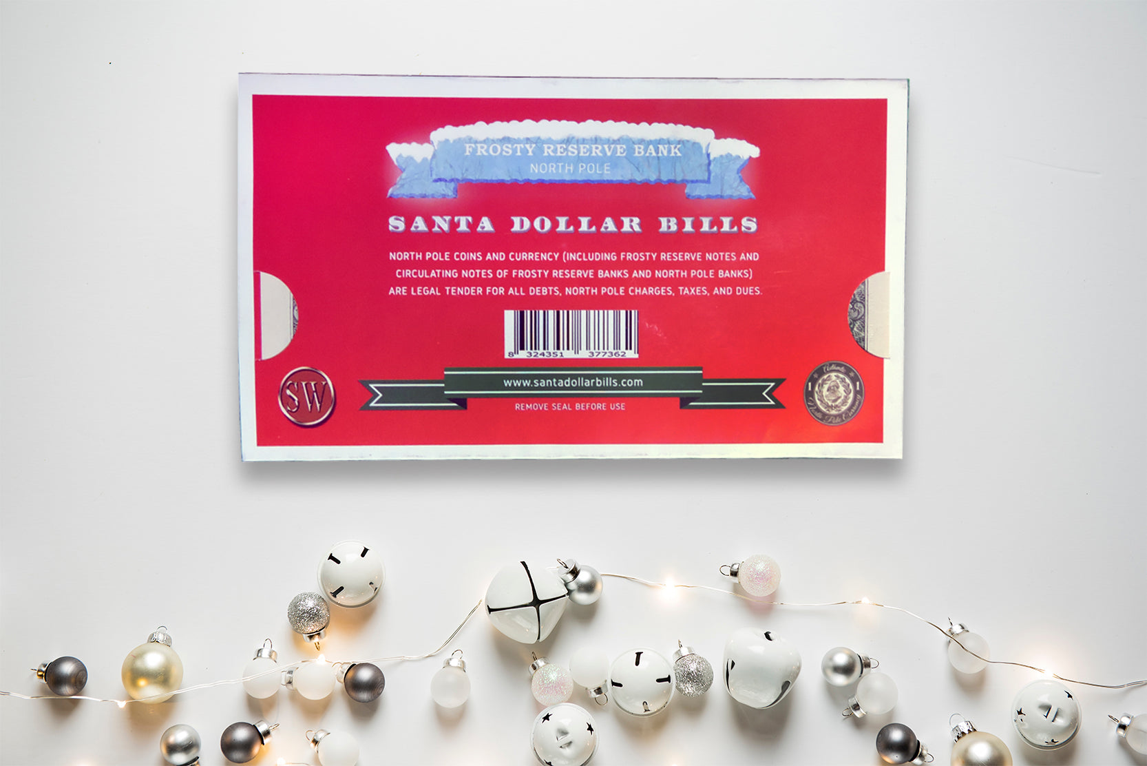 The Official Santa Claus Dollar Bill. Santa Dollar $1: Give the Gift of Christmas Giving. Real USD. Bankable and Spendable.