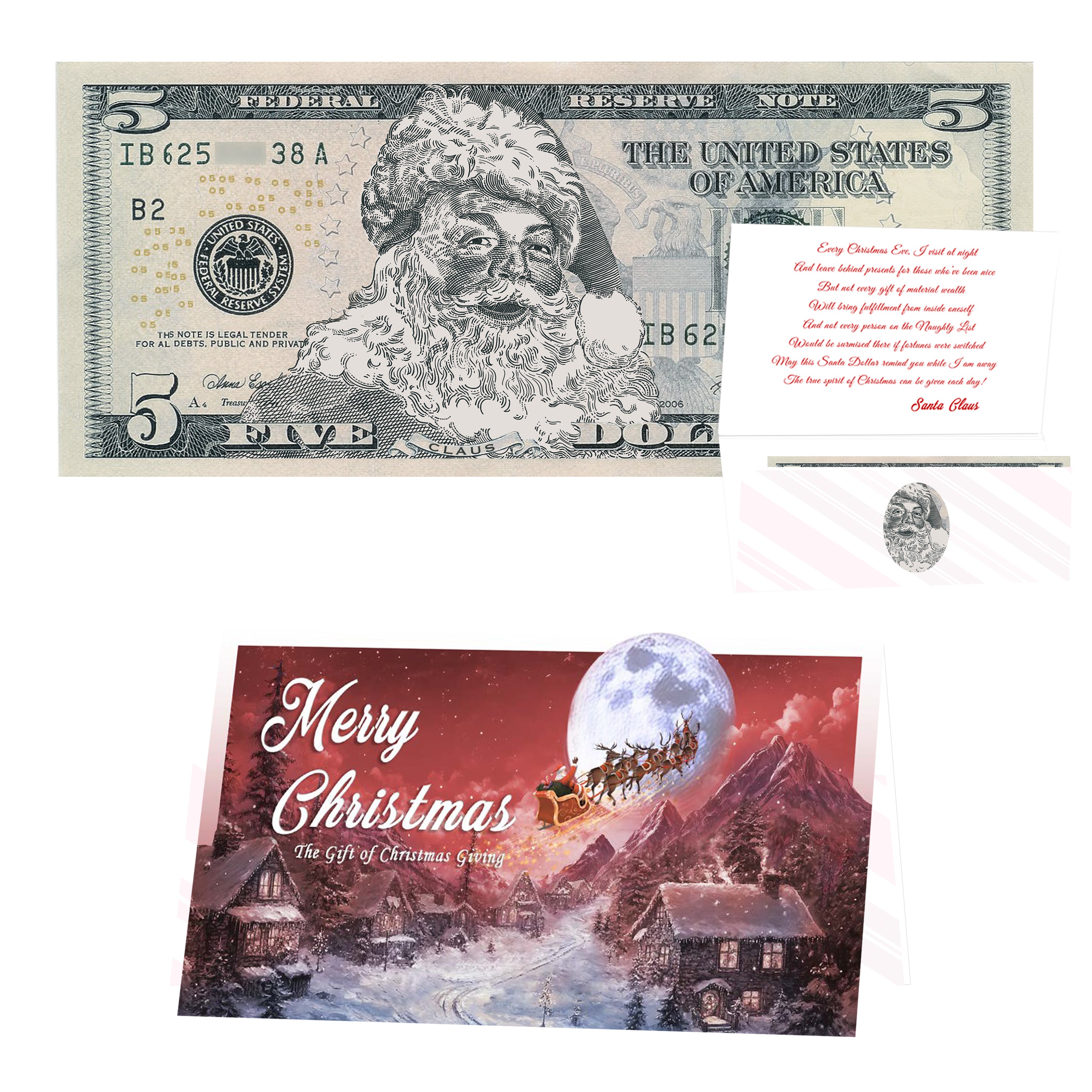 $5 Classic Santa with To All a Goodnight Christmas card