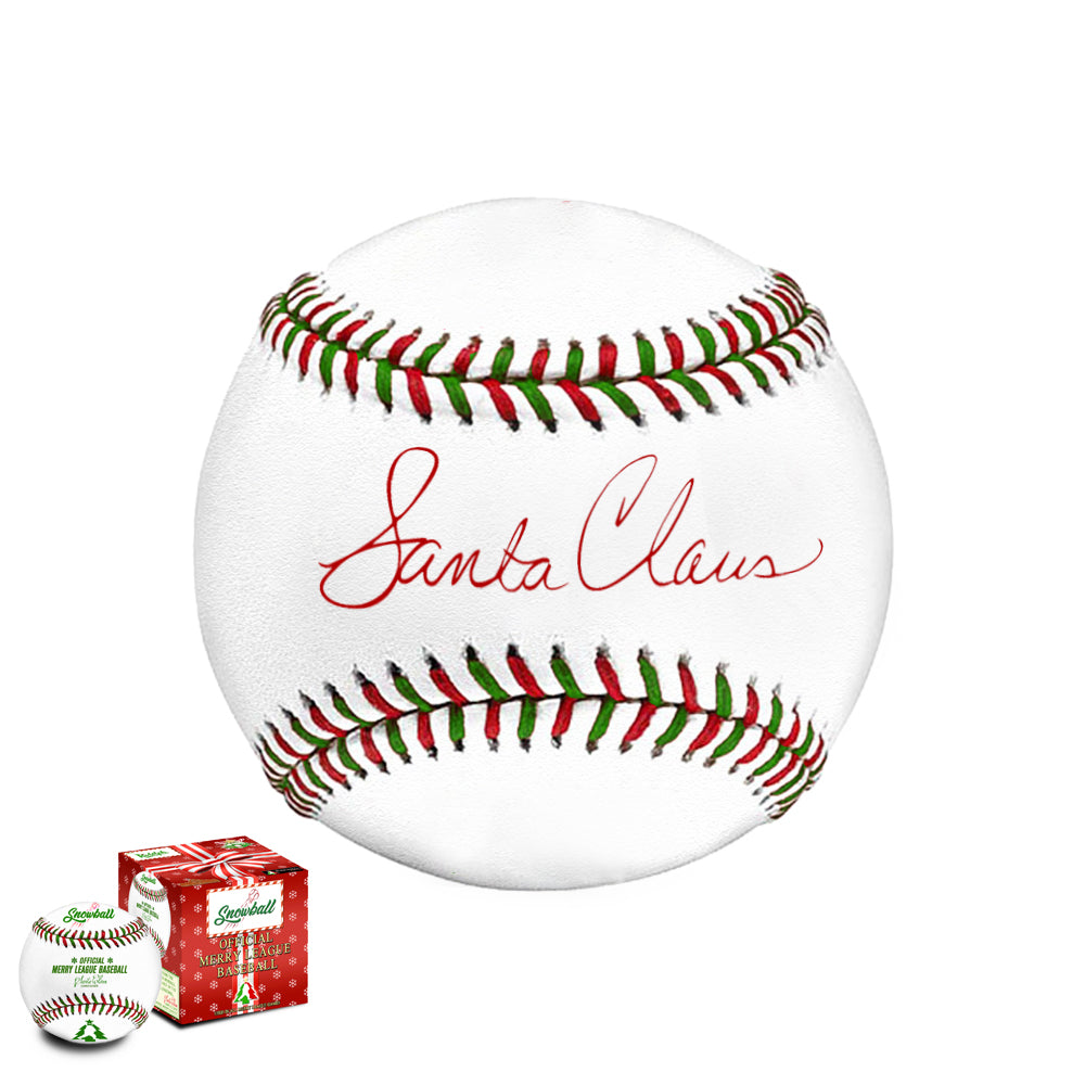 Merry League Christmas Baseball Gift. The Official Baseball of Christmas. Stocking Stuffer. Christmas Collectible Baseball