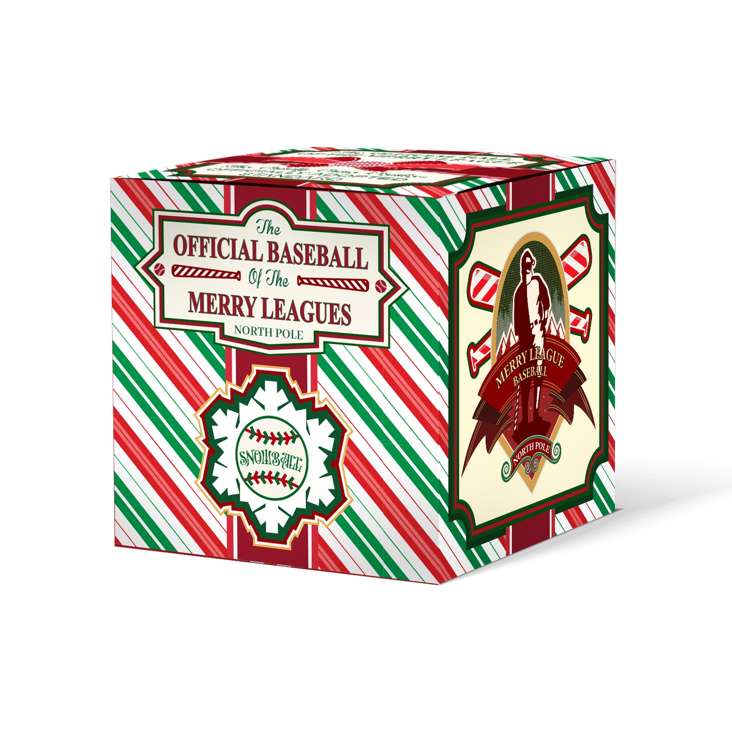 Merry League Christmas Baseball Gift. The Official Baseball of Christmas. Stocking Stuffer. Christmas Collectible Baseball