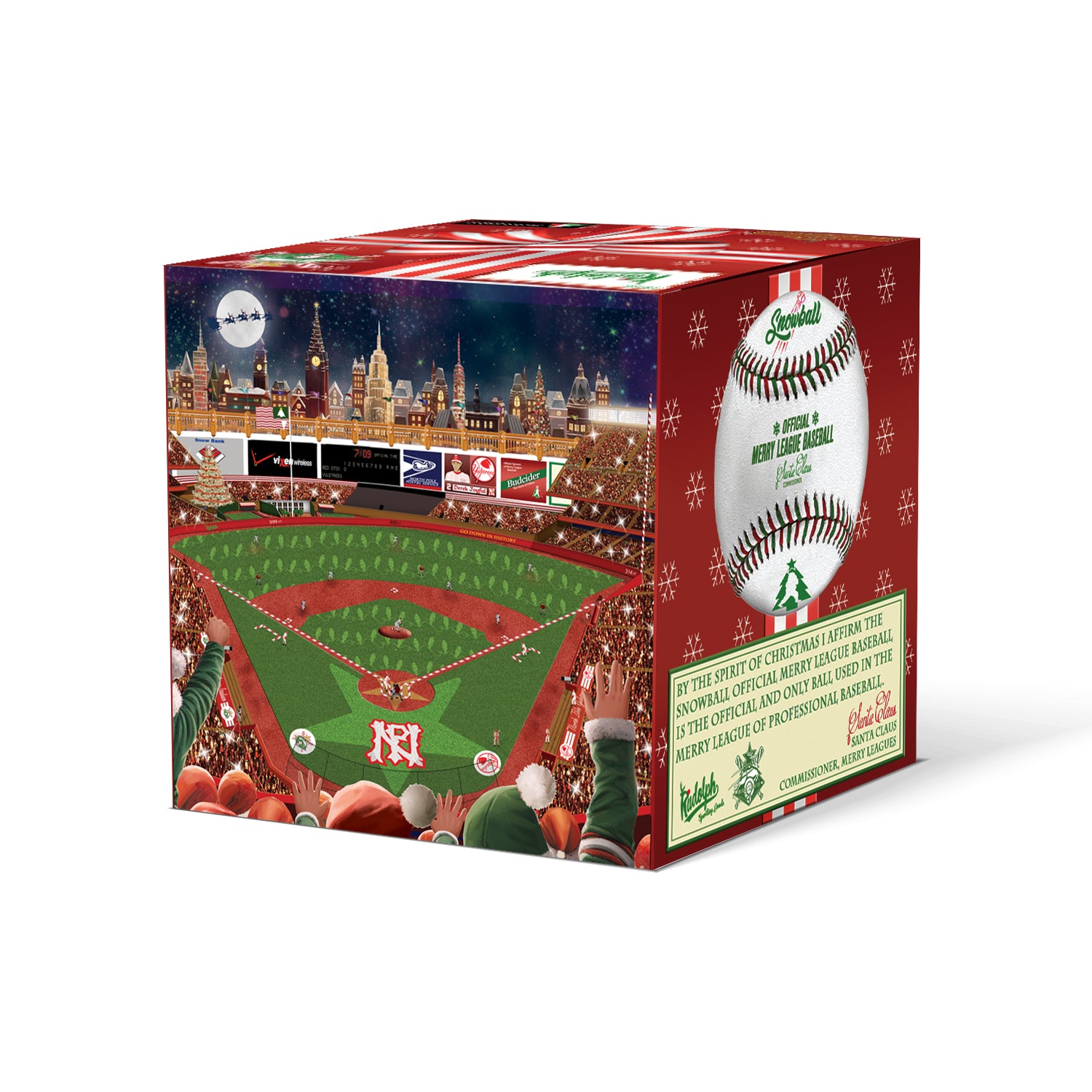 Merry League Christmas Baseball Gift. The Official Baseball of Christmas. Stocking Stuffer. Christmas Collectible Baseball