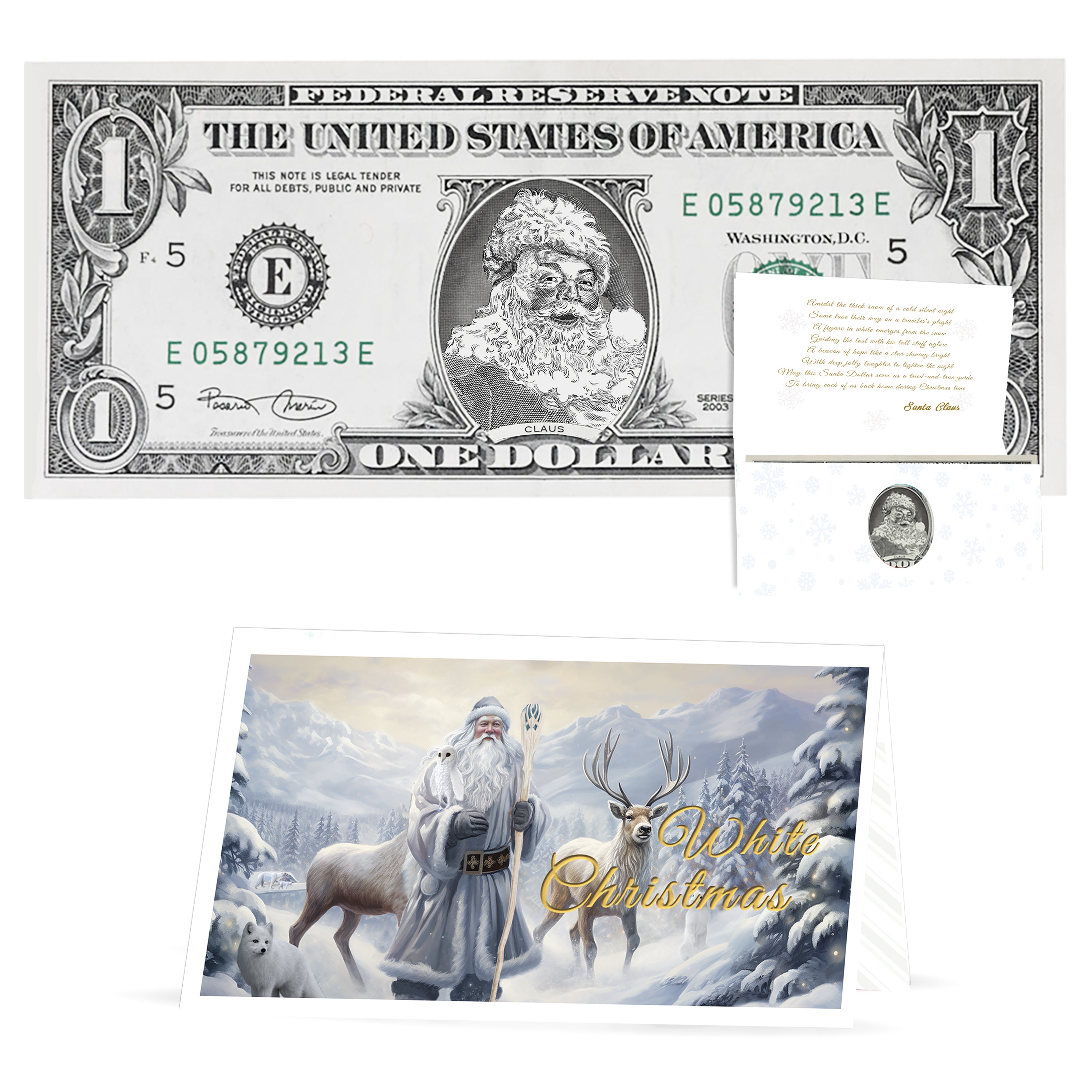 The Official Santa Claus Dollar Bill. Perfect Stocking Stuffer. Comple –  Holiday Dollars