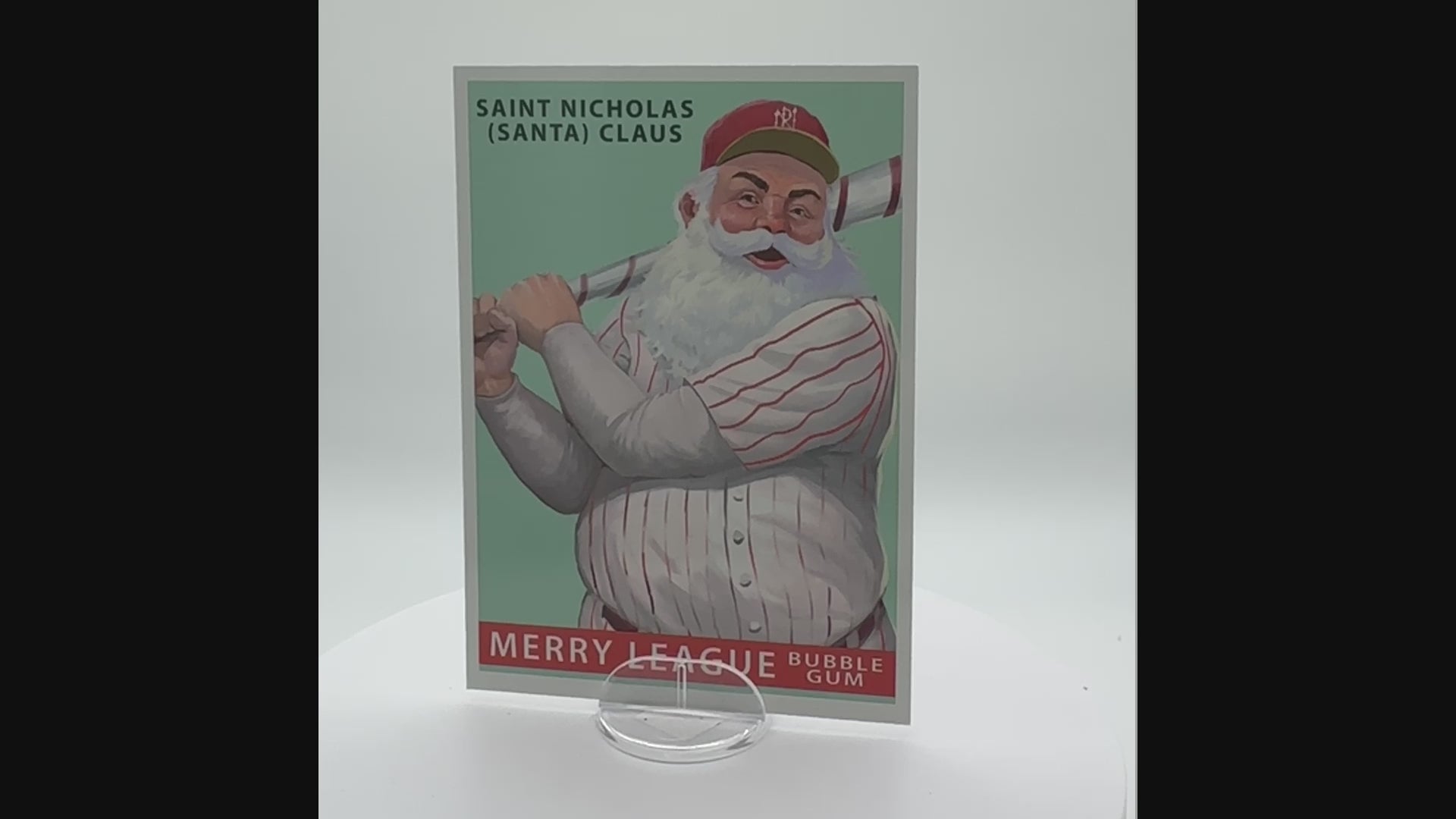 Official Merry League Christmas Santa Baseball Cards! 11 Cards per Set Featuring Santa Claus .