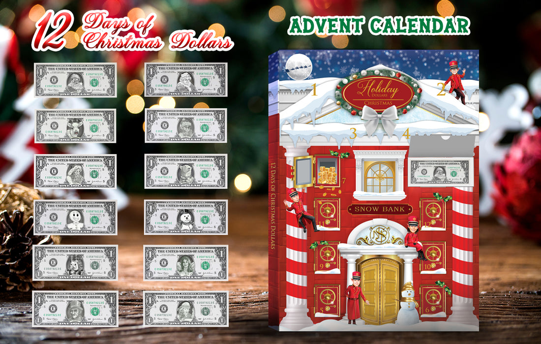 12 Days of Christmas Dollars Advent Calendar. 12 Real Bankable and Spe