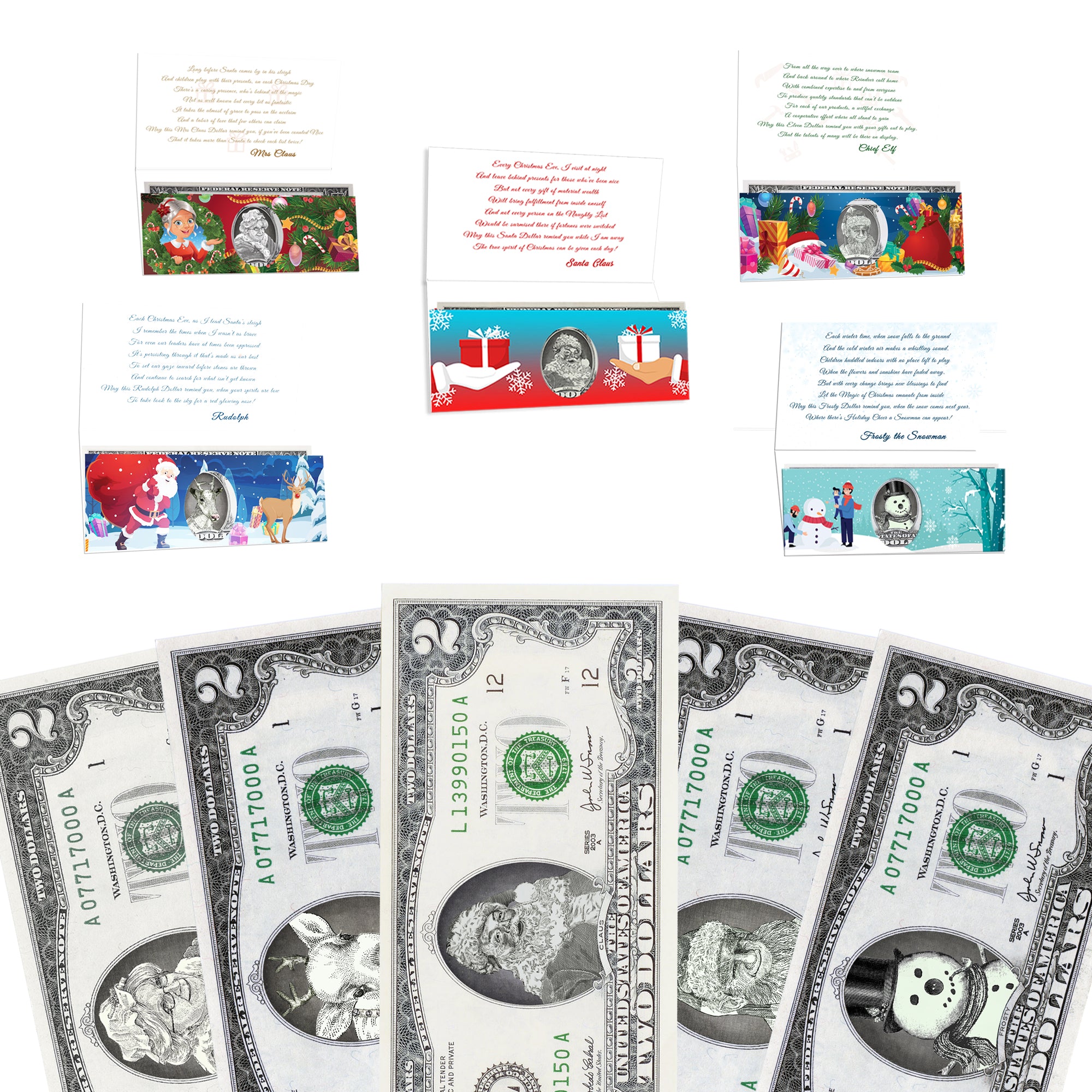 The Official Santa Claus 50.0 USD Dollar Bill. Real USD. Bankable and  Spendable. Complete Santa Gift and Card