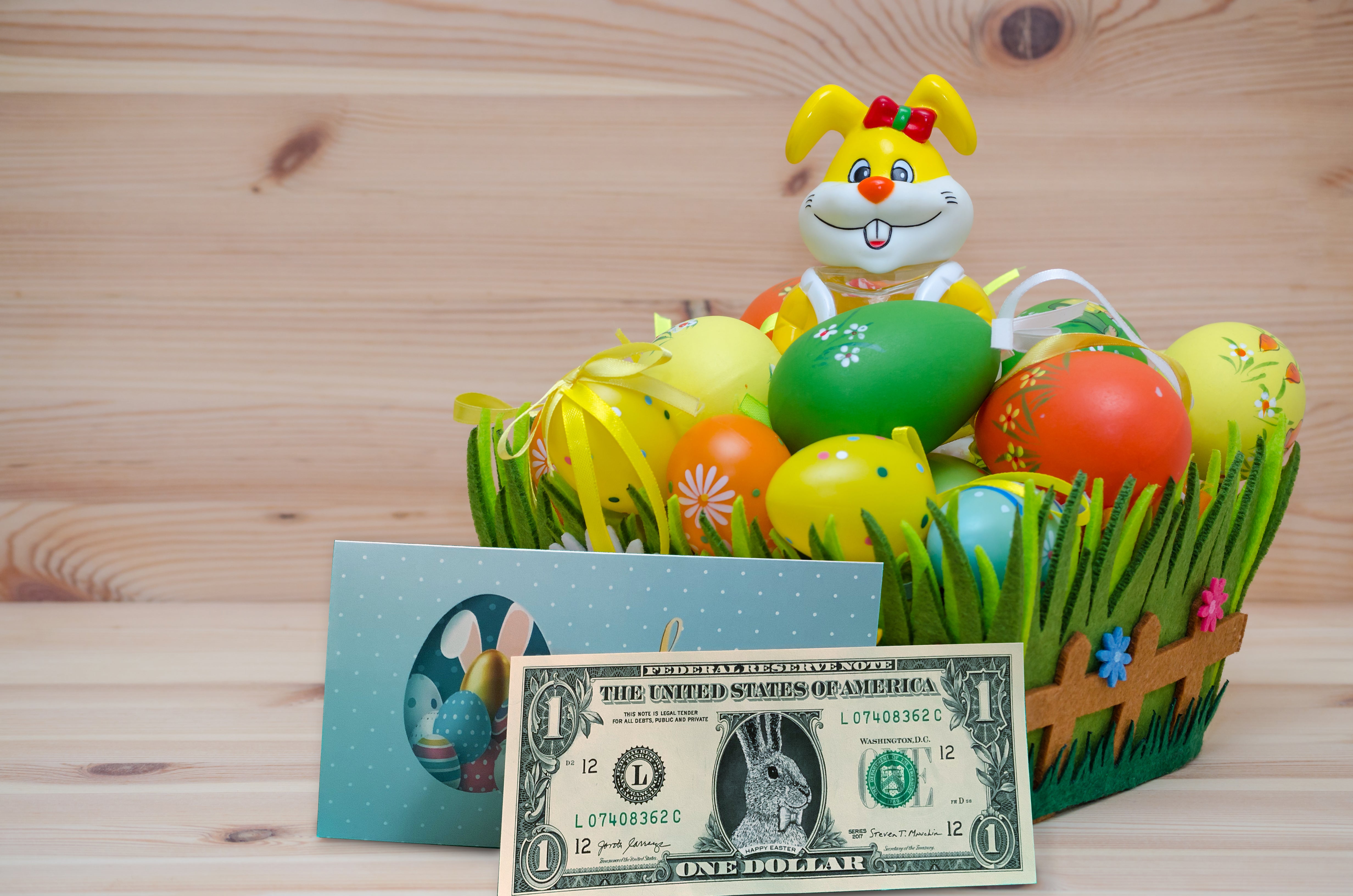 The Official Easter Bunny Dollar Bill. Real 1.0 USD. Each Bill Comes with a Greeting Easter Card. Bunny Bucks