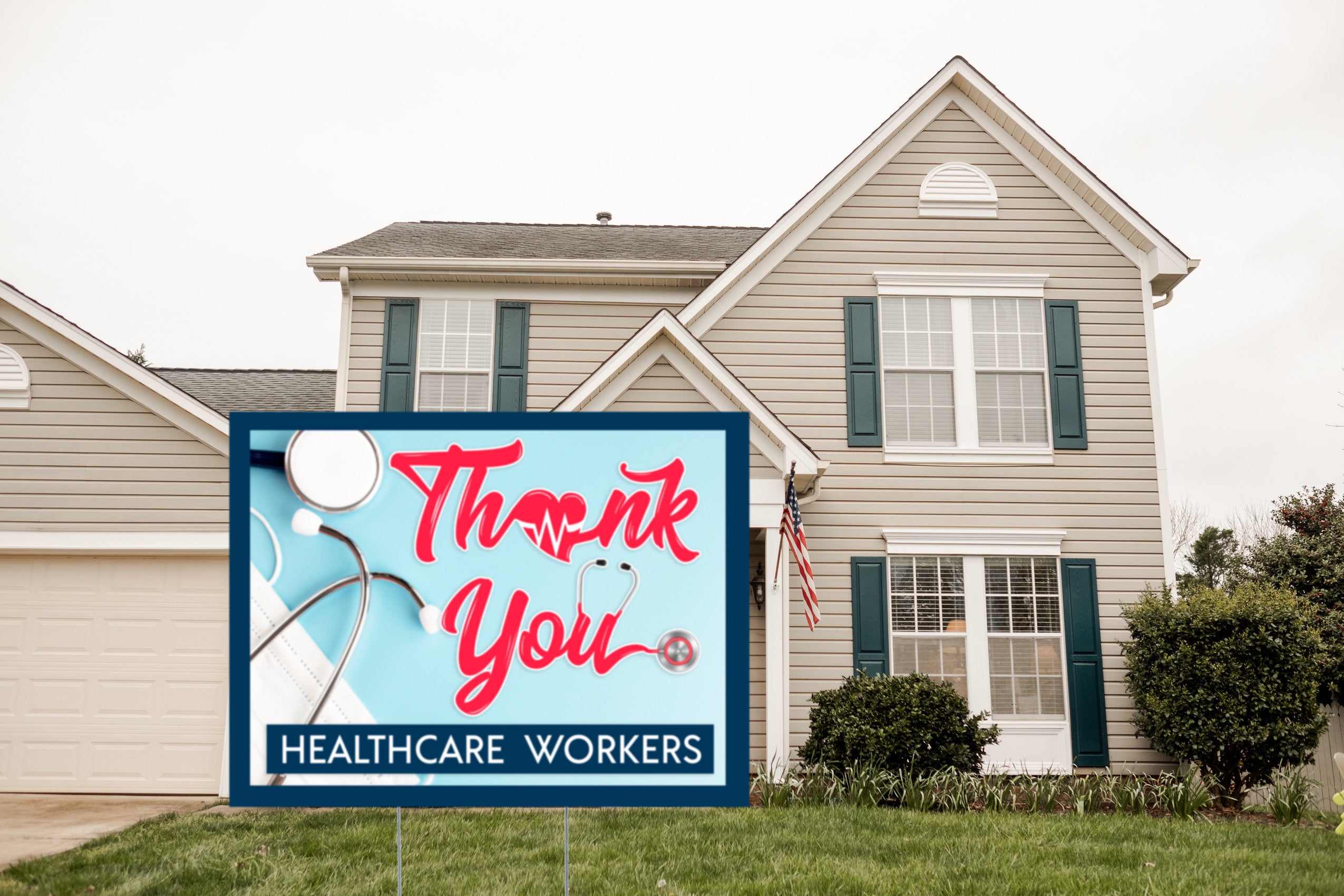 Thank You Healthcare Workers Lawn Sign. 18"x24" Lawn Signs, Lawn Ornaments, Garden Decoration, Healthcare Workers, Garden Ornaments